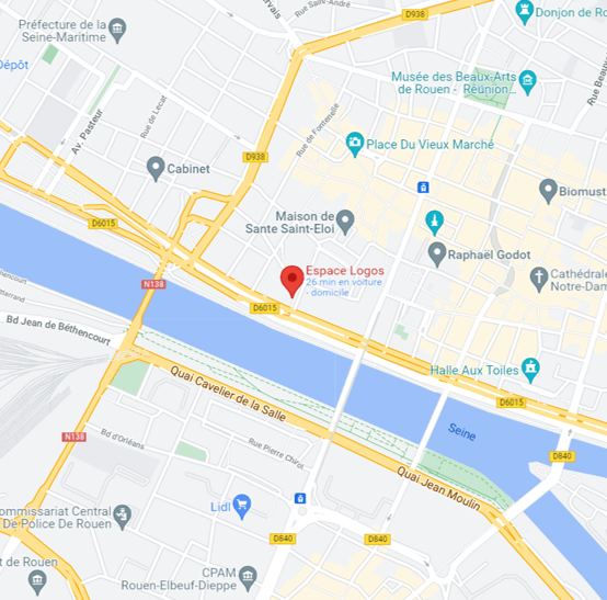 Plan google maps Espace Logos Rouen